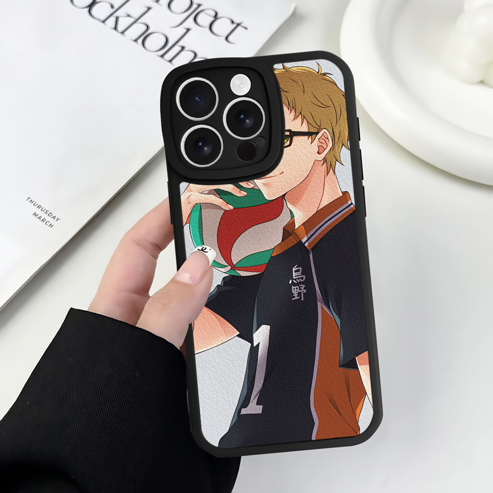 （画像用） ハイキュー!! Haikyu!! 【iPhone 16シリーズ対応】シリコンスマホケース（レザー調） 材質：シリコン